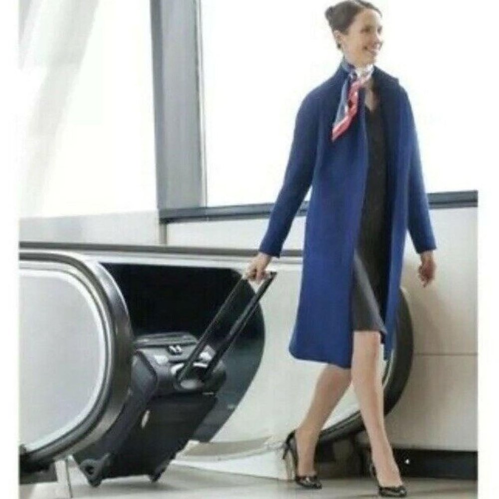 Women’s Navy Blue Pea Coat - Classic Long Overcoat